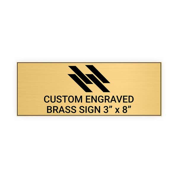 Horizontal Engraved 3" x 8" Heavy Brass Signs 