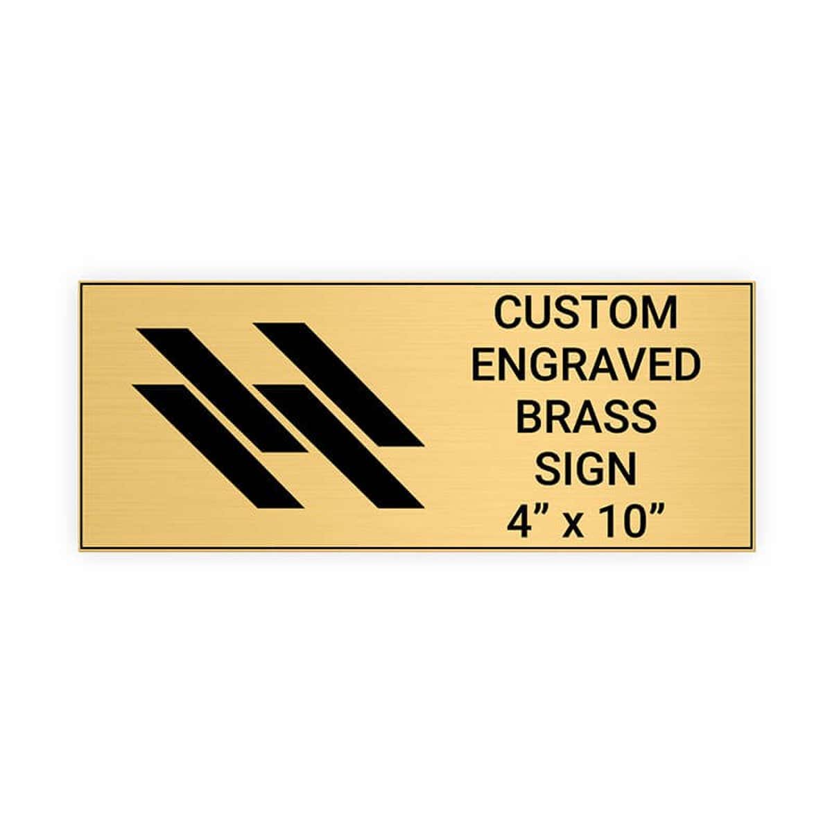 Horizontal Engraved Heavy Brass Signs 4" x 10"