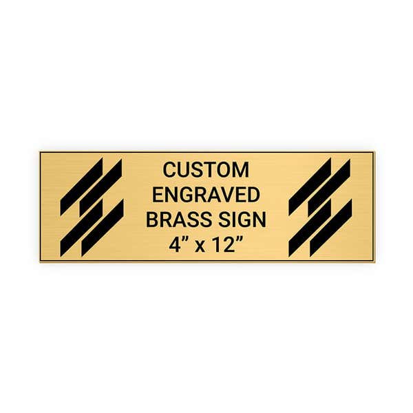 Horizontal Engraved 4" x 12" Heavy Brass Signs 