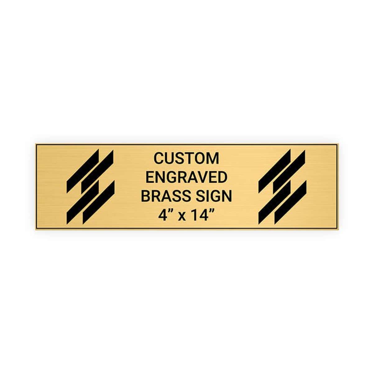 Horizontal Engraved Heavy Brass Signs 4" x 14"
