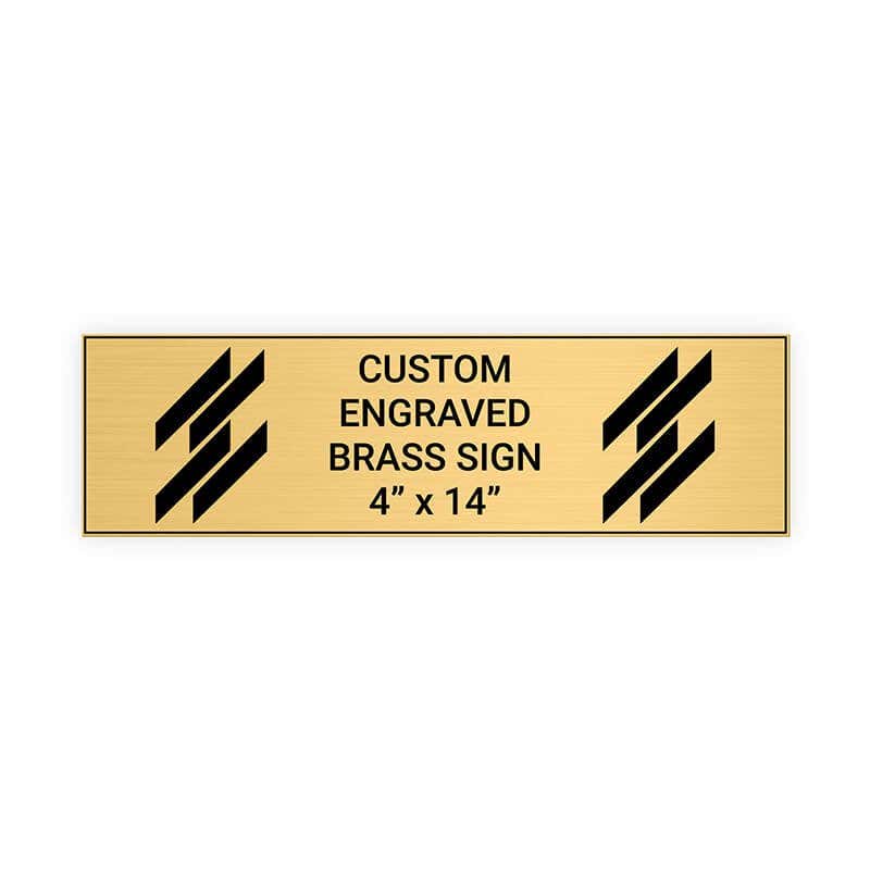 Horizontal Engraved Heavy Brass Signs 4" x 14"