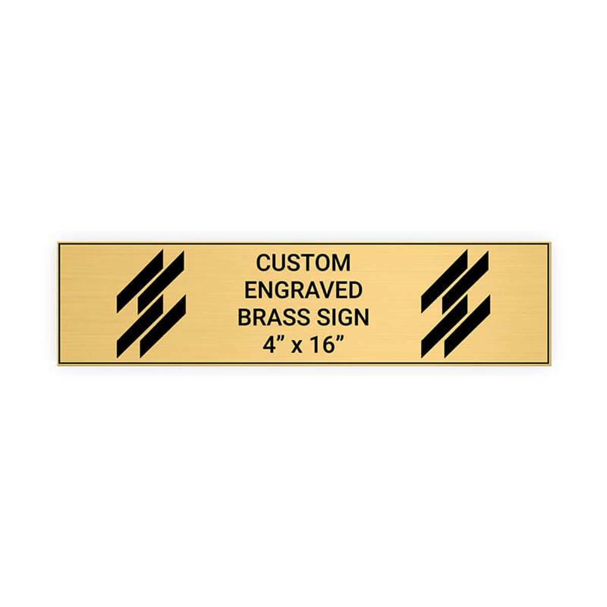 Horizontal Engraved Heavy Brass Signs 4" x 16"