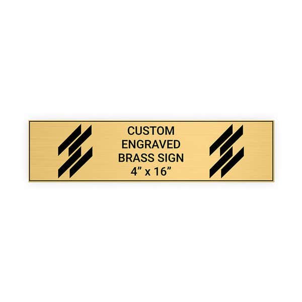 Horizontal Engraved 4" x 16" Heavy Brass Signs 