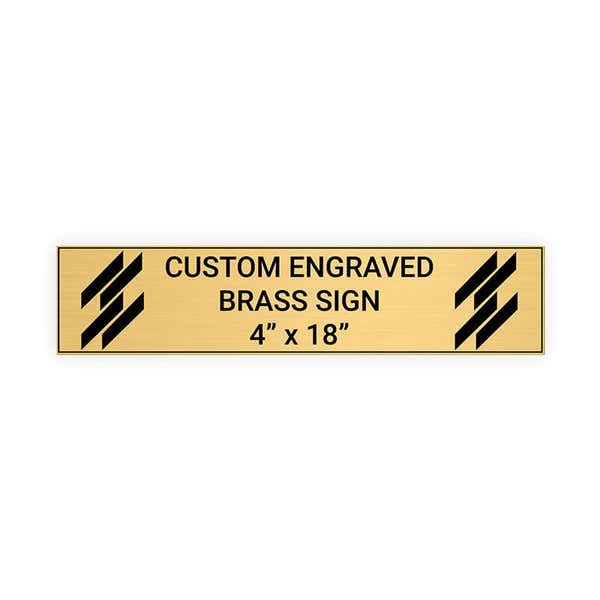 Horizontal Engraved 4" x 18" Heavy Brass Signs 