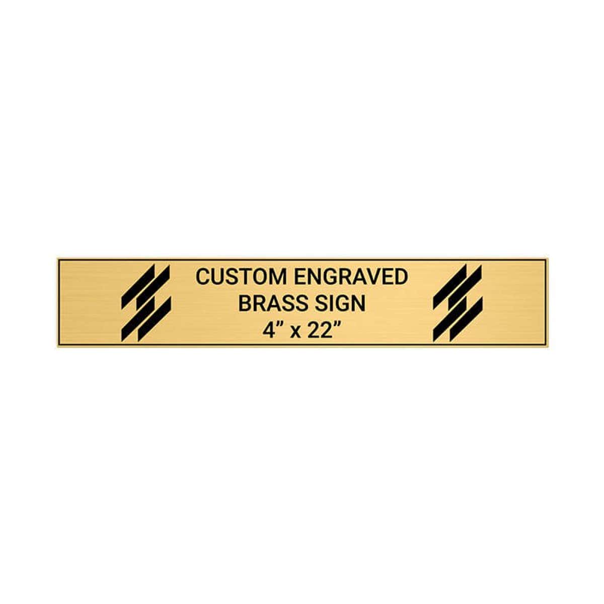 Horizontal Engraved Heavy Brass Signs 4" x 22"