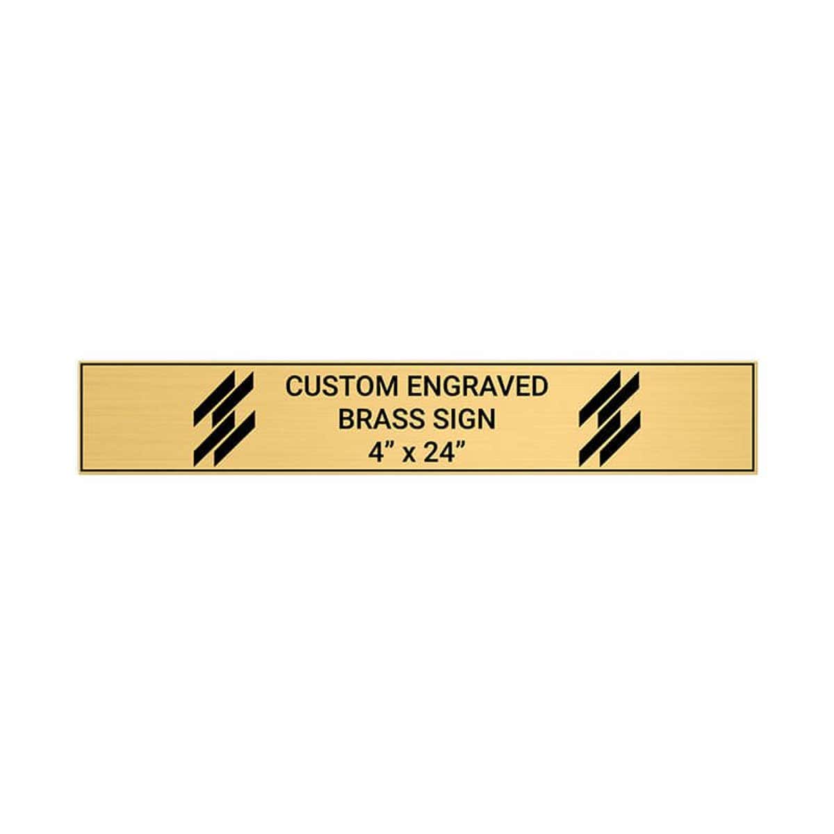 Horizontal Engraved Heavy Brass Signs 4" x 24"