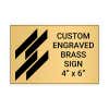 Horizontal Engraved Heavy Brass Signs 4" x 6"