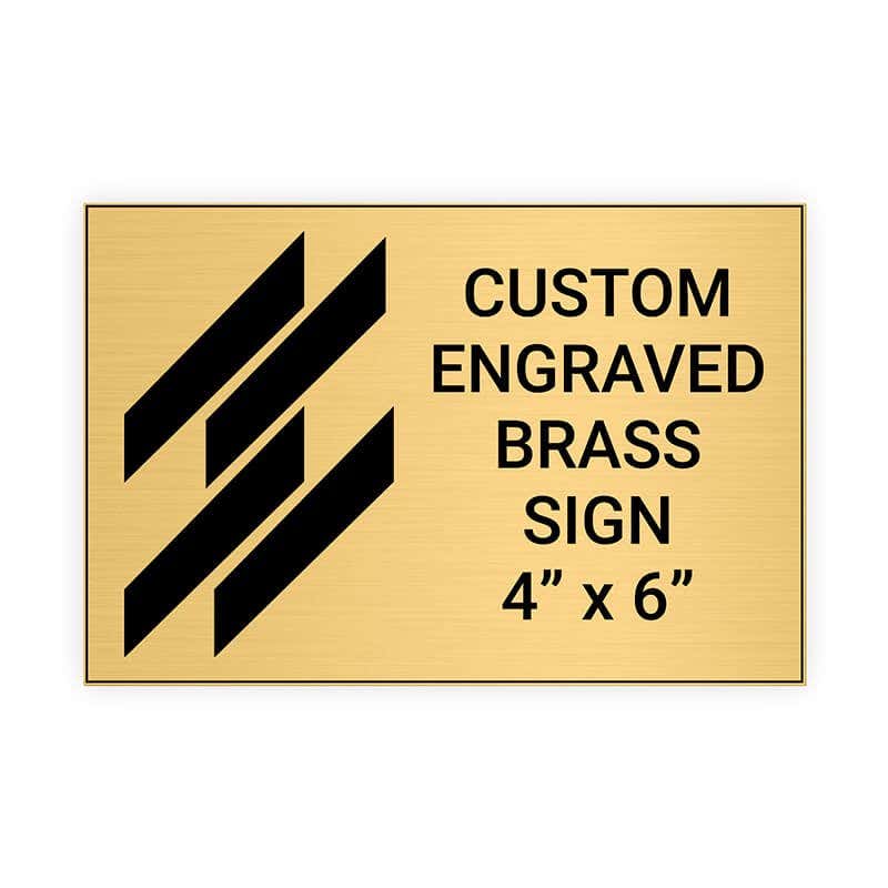 Horizontal Engraved Heavy Brass Signs 4" x 6"
