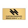 Horizontal Engraved Heavy Brass Signs 6" x 12"
