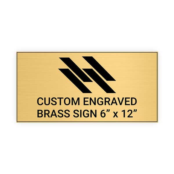 Horizontal Engraved 6" x 12" Heavy Brass Signs