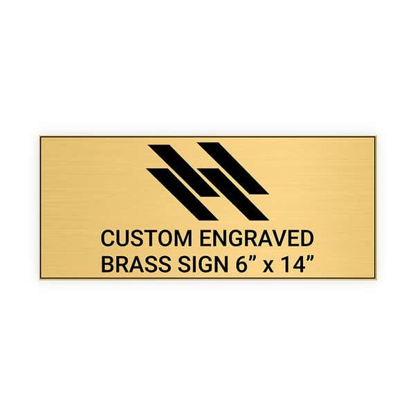 Horizontal Engraved 6" x 14" Heavy Brass Signs