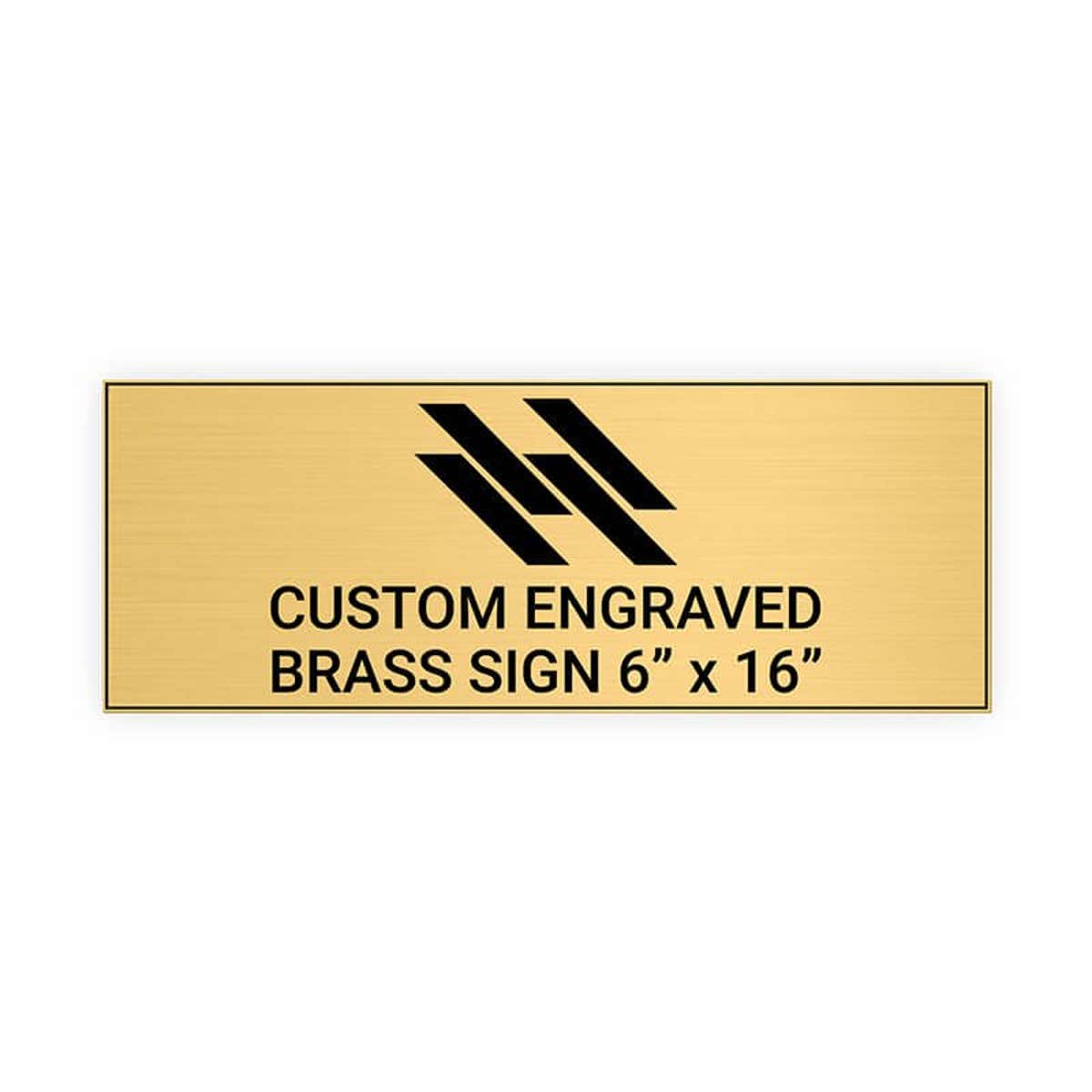 Horizontal Engraved Heavy Brass Signs 6" x 16"