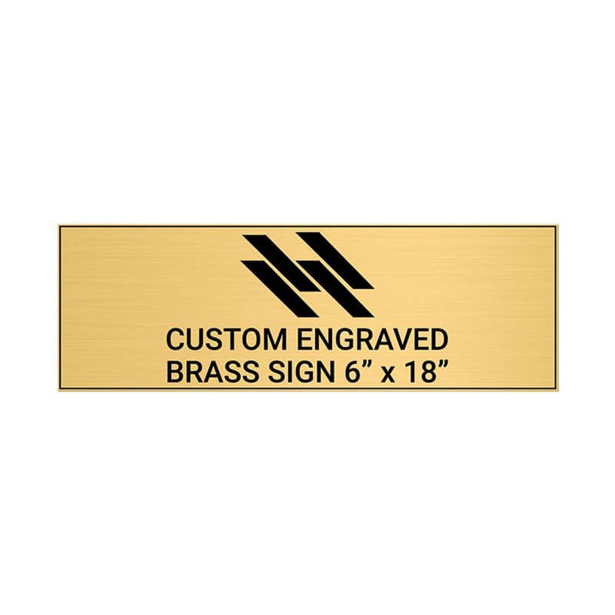 Horizontal Engraved Heavy Brass Signs 6" x 18"