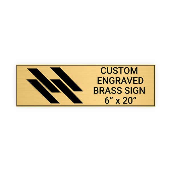 Horizontal Engraved 6" x 20" Heavy Brass Signs 