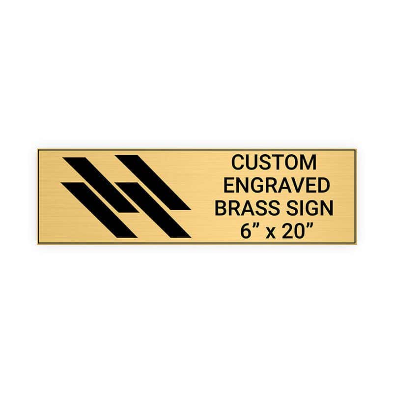 Horizontal Engraved Heavy Brass Signs 6" x 20"