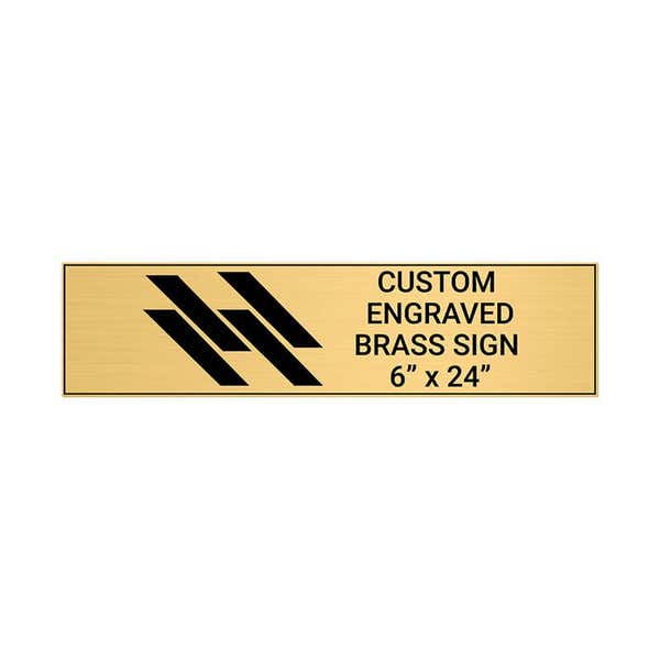 Horizontal Engraved 6" x 24" Heavy Brass Signs 