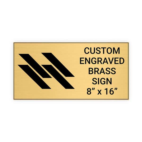 Horizontal Engraved 8" x 16" Heavy Brass Signs 