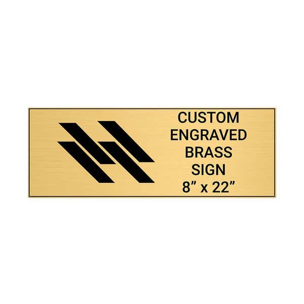 Horizontal Engraved 8" x 22" Heavy Brass Signs