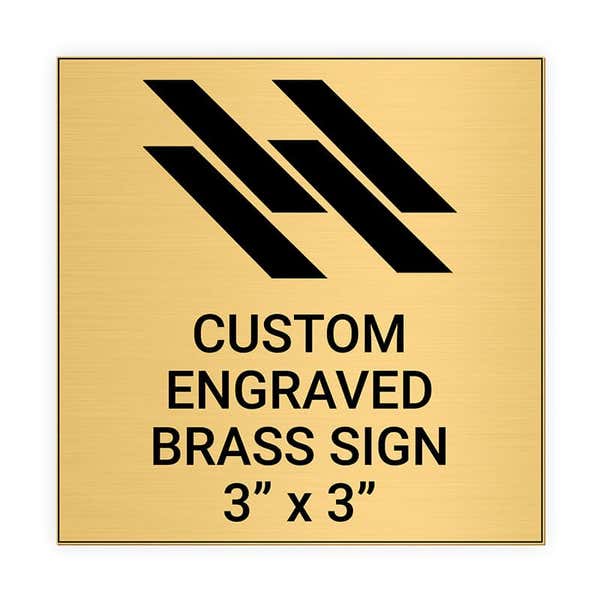 Square Engraved 3" x 3" Brass Signs
