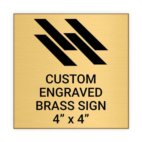 Square Engraved 4" x 4" Brass Signs