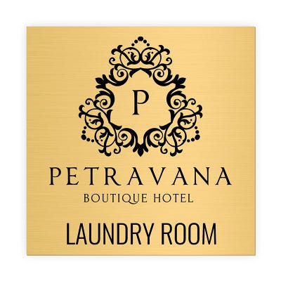 Pick Your Size Custom Horizontal Engraved Brass Sign Over 3" Tall - alternate view