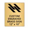 Vertical Engraved Heavy Brass Signs 12" x 10"