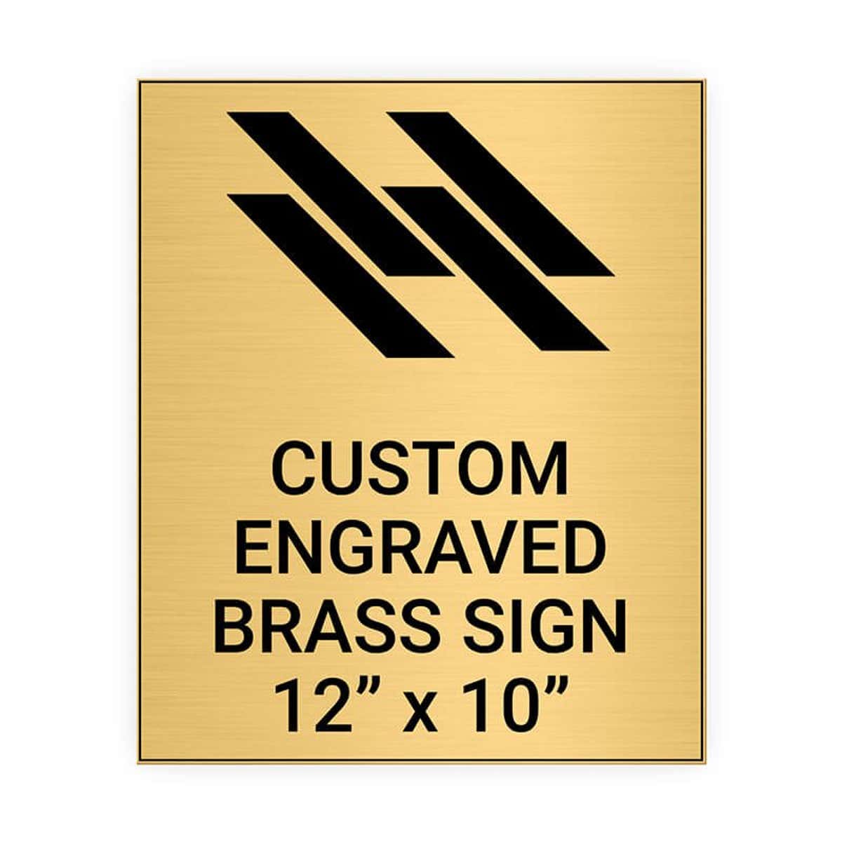 Vertical Engraved Heavy Brass Signs 12" x 10"