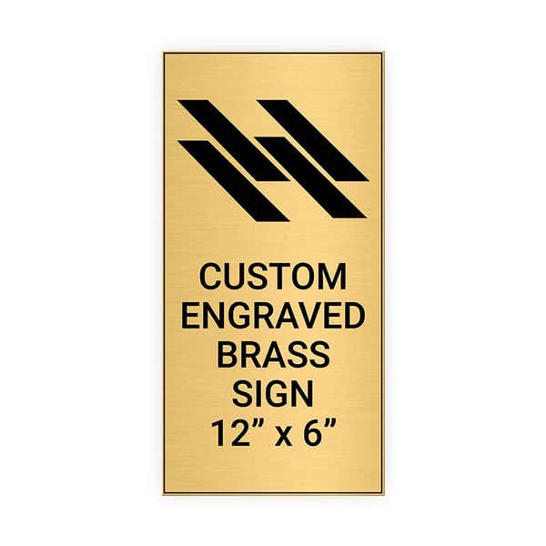 Vertical Engraved 12" x 6" Heavy Brass Signs