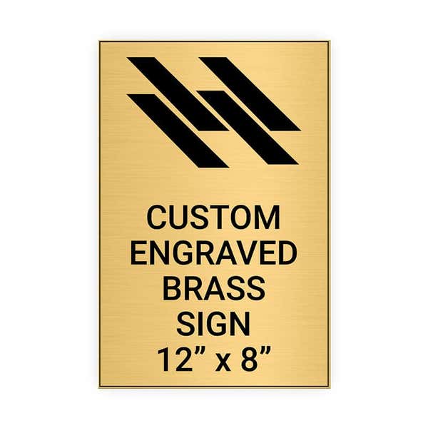 Vertical Engraved 12" x 8" Heavy Brass Signs 