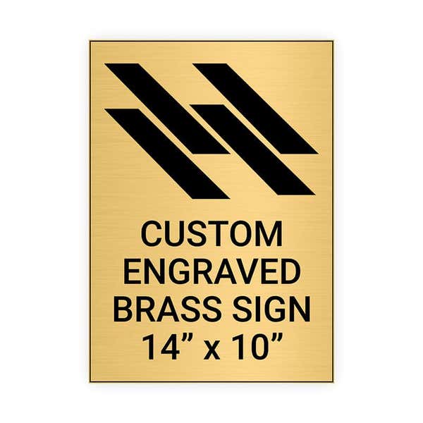 Vertical Engraved 14" x 10" Heavy Brass Signs