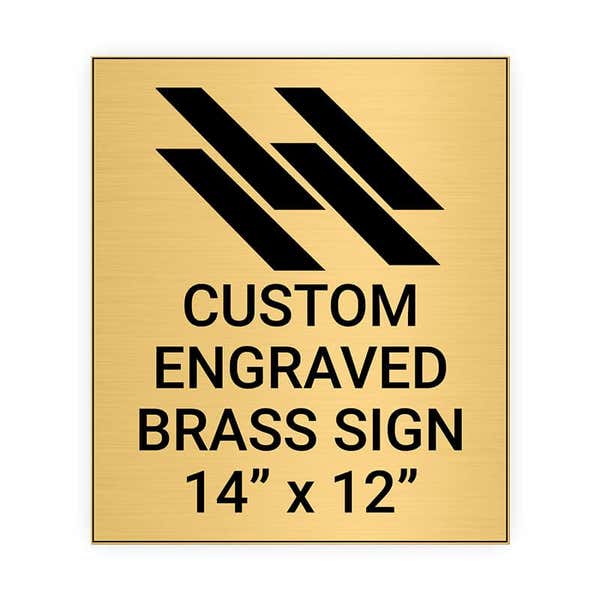 Vertical Engraved 14" x 12" Heavy Brass Signs 