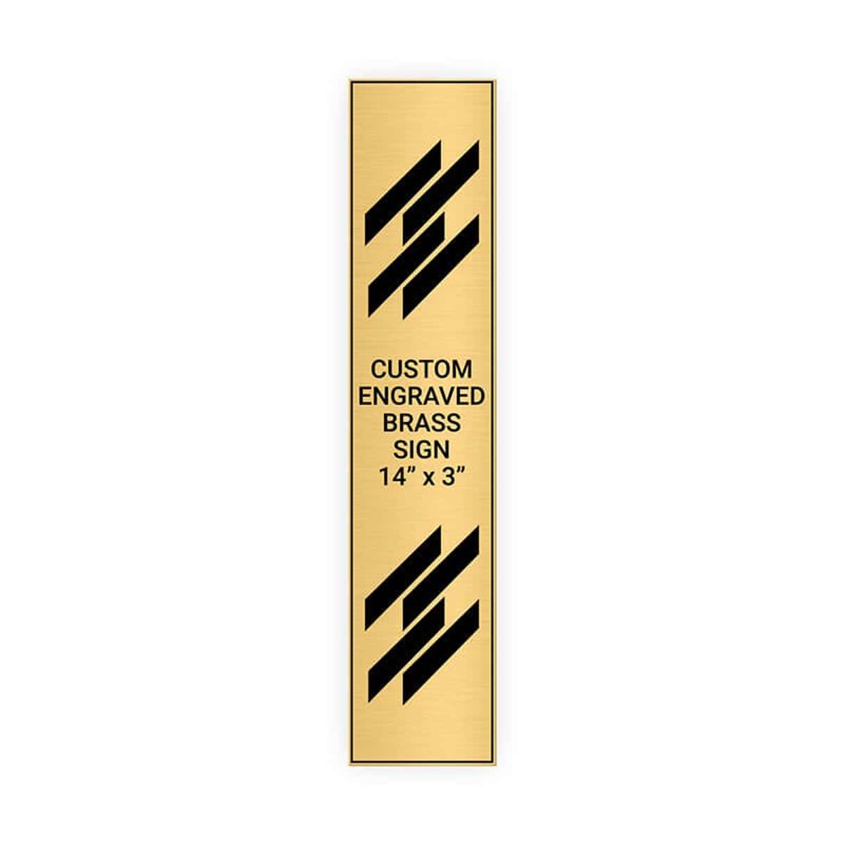 Vertical Engraved Heavy Brass Signs 14" x 3"