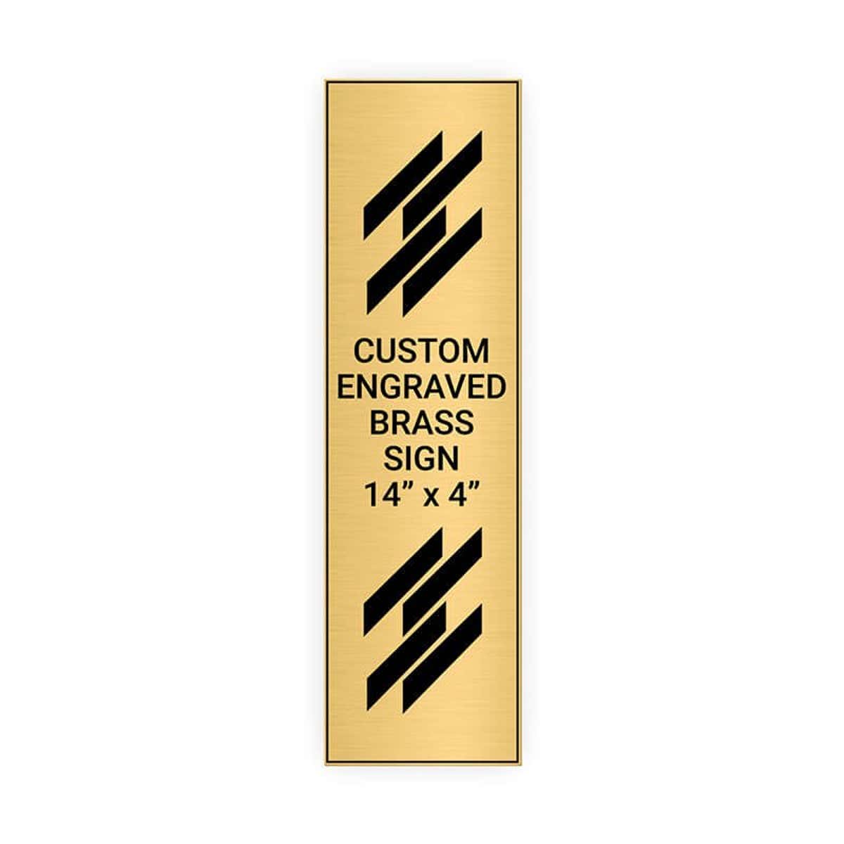 Vertical Engraved Heavy Brass Signs 14" x 4"