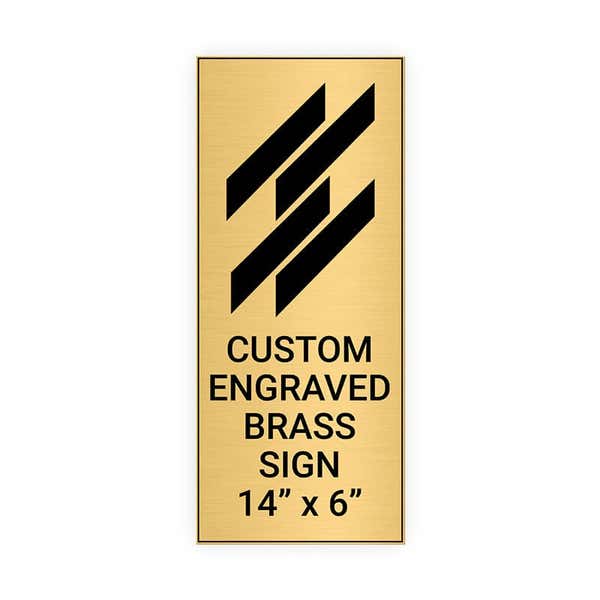 Vertical Engraved 14" x 6" Heavy Brass Signs 