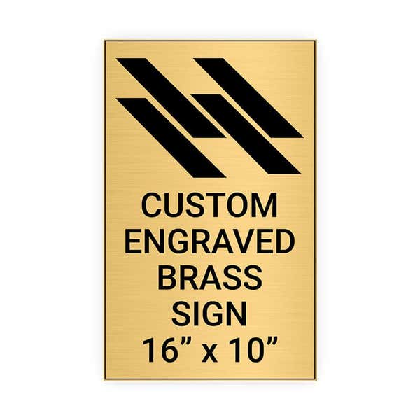 Vertical Engraved 16" x 10" Heavy Brass Signs 