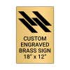 Vertical Engraved Heavy Brass Signs 18" x 12"
