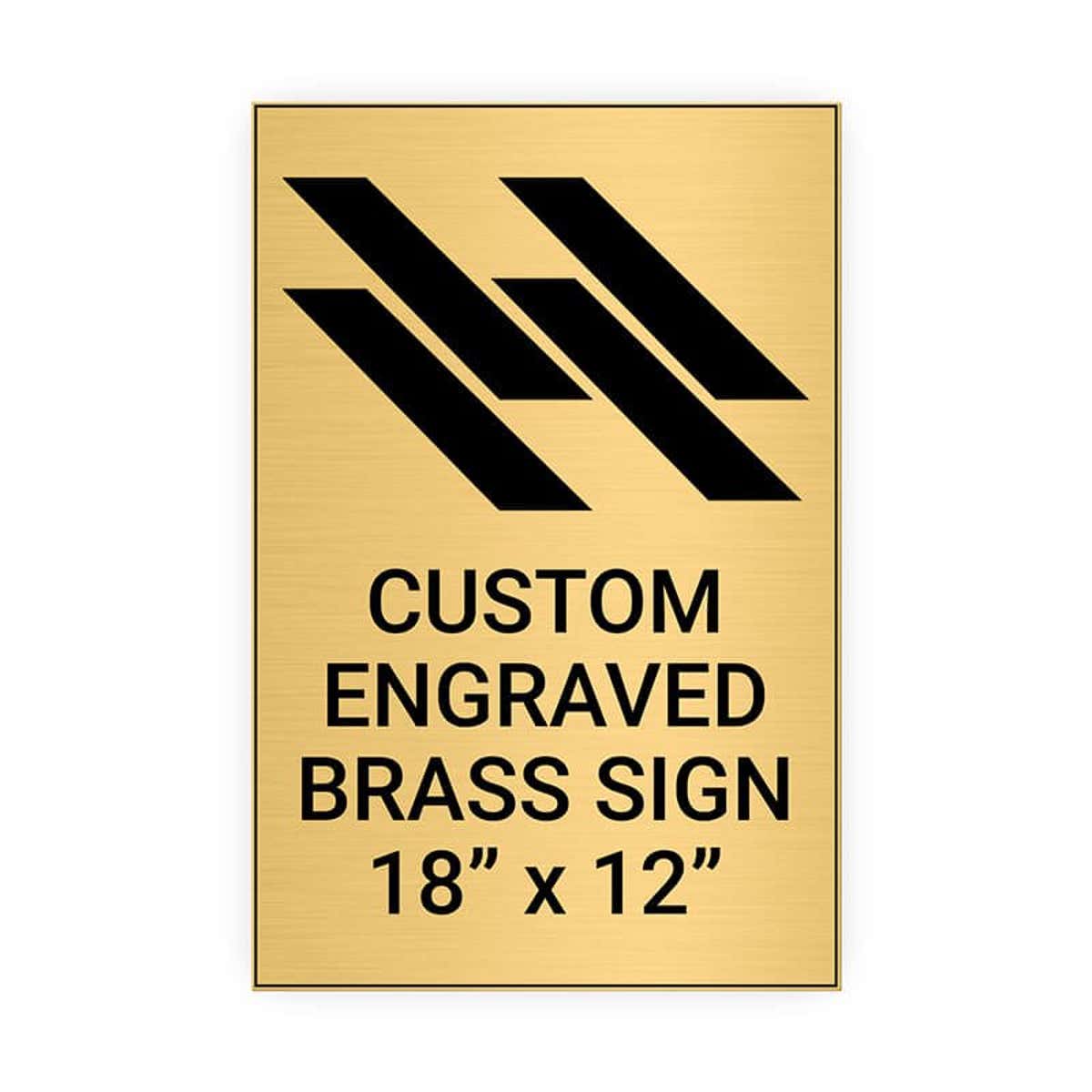 Vertical Engraved Heavy Brass Signs 18" x 12"