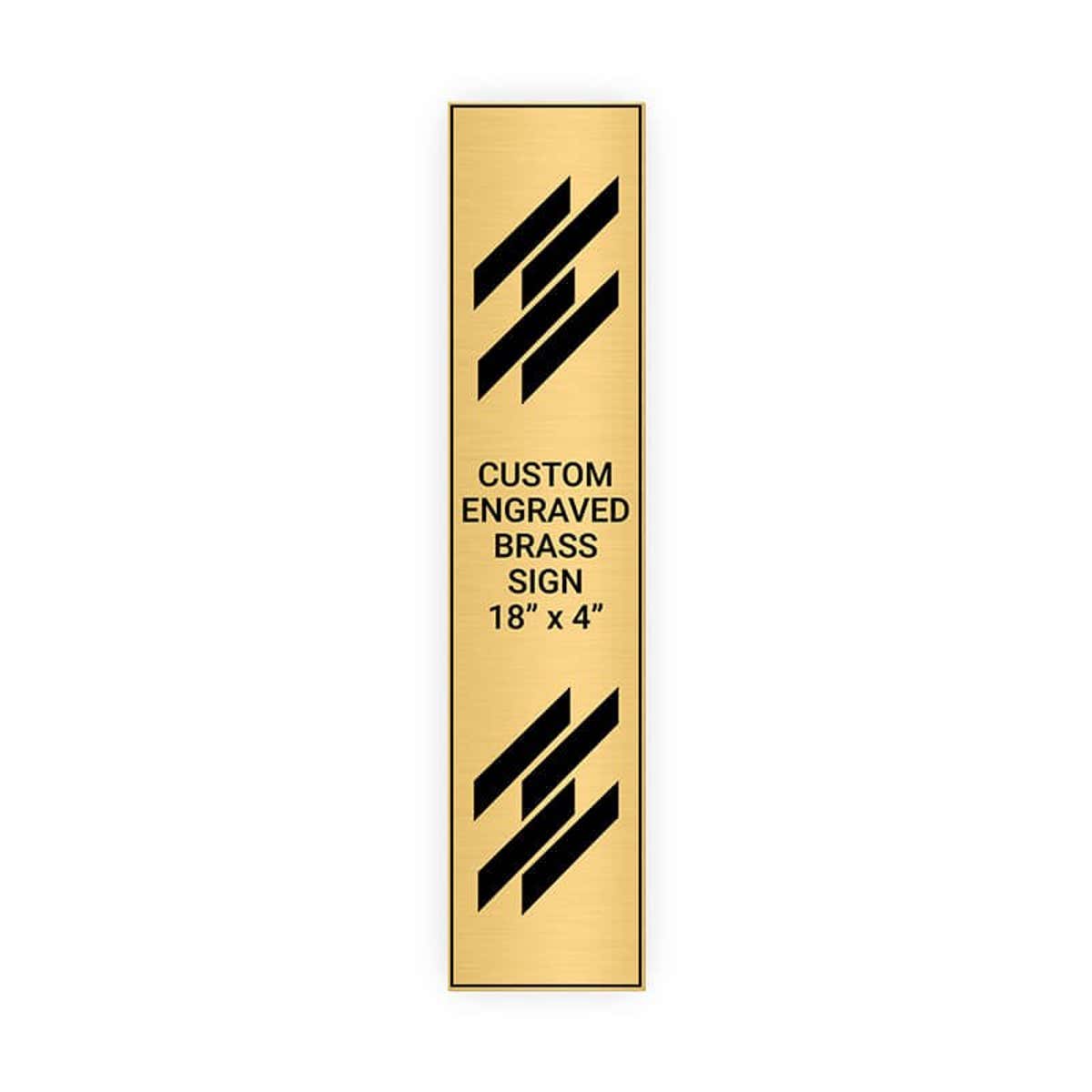 Vertical Engraved Heavy Brass Signs 18" x 4"