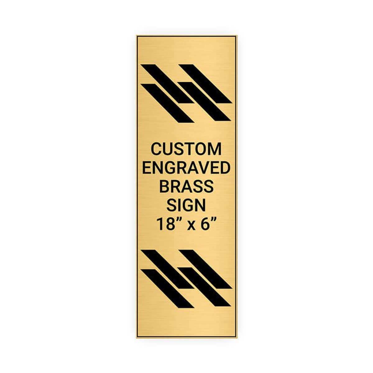 Vertical Engraved Heavy Brass Signs 18" x 6"