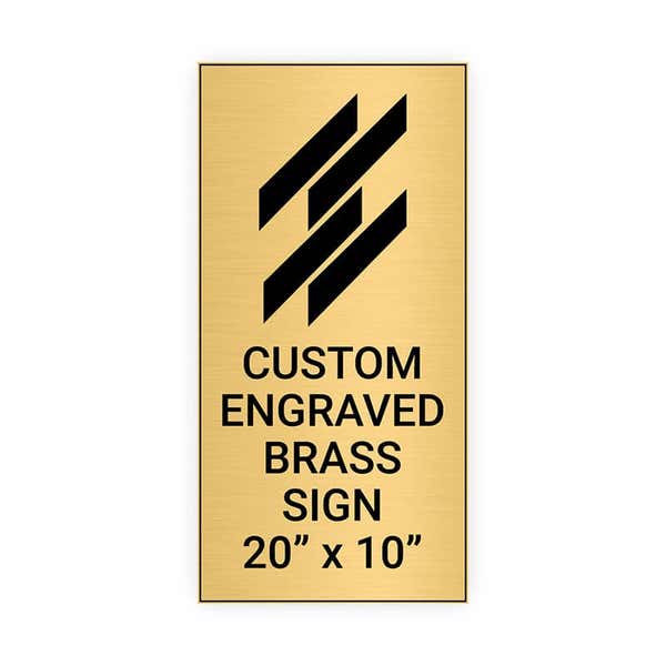 Vertical Engraved 20" x 10" Heavy Brass Signs 