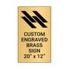Vertical Engraved Heavy Brass Signs 20" x 12"