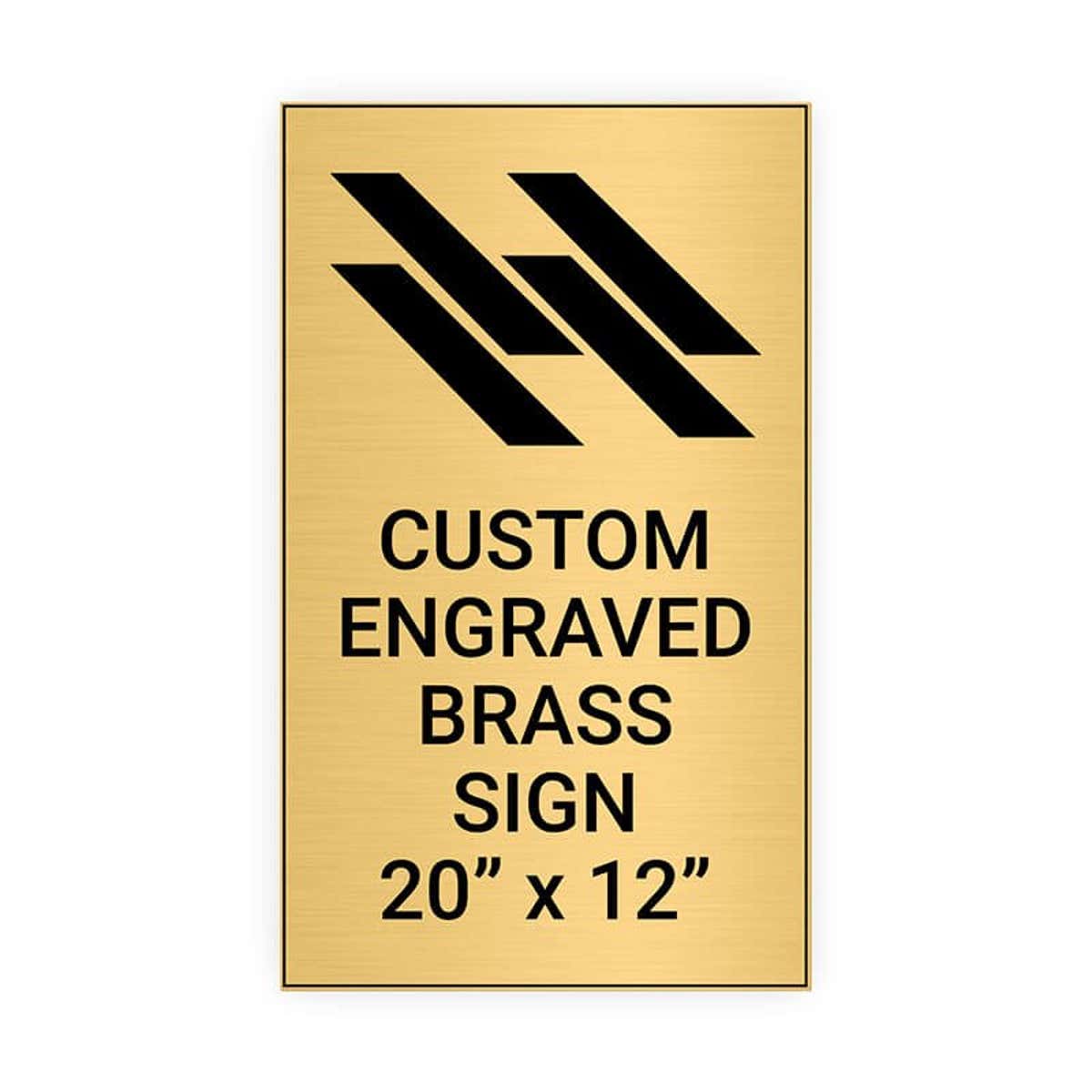 Vertical Engraved Heavy Brass Signs 20" x 12"