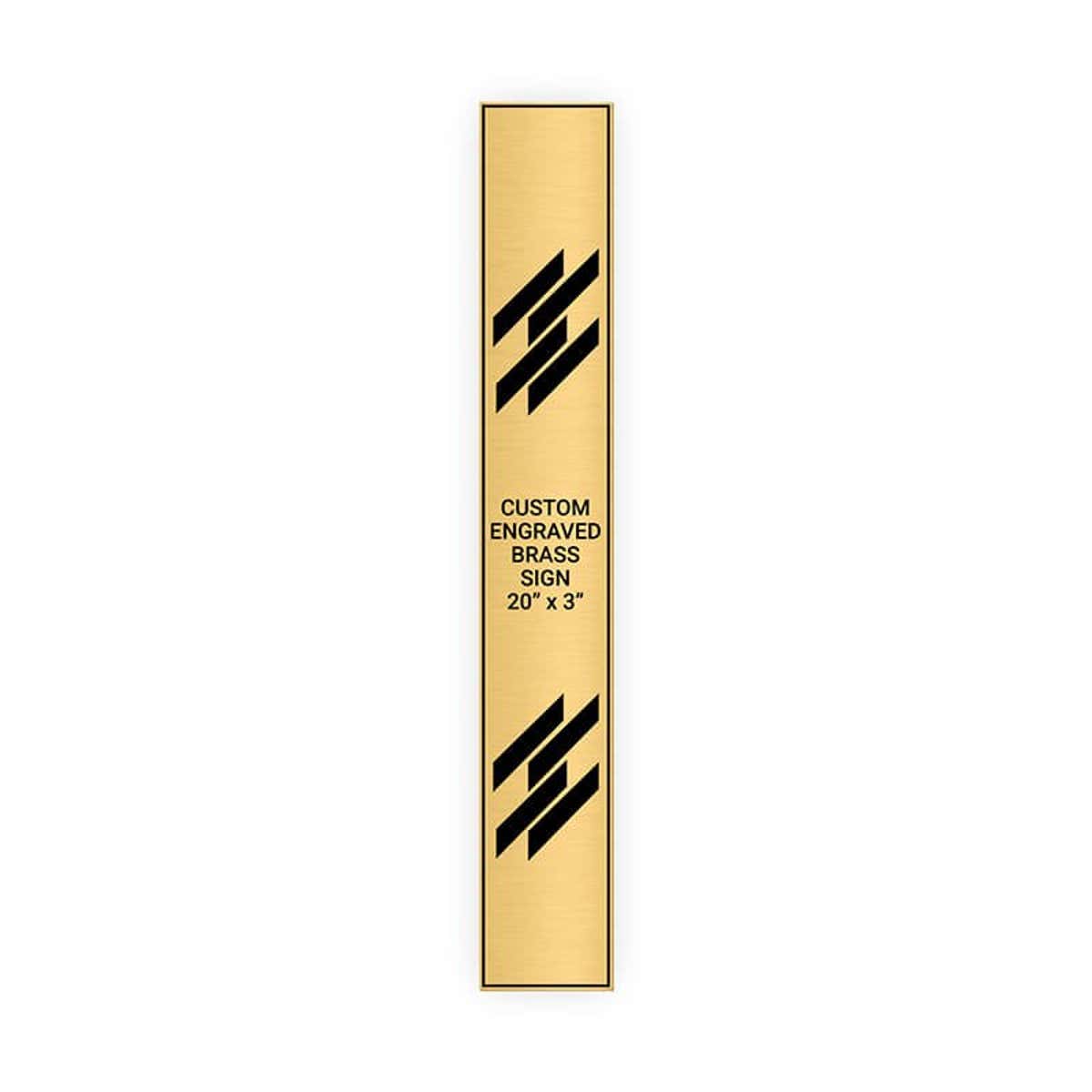 Vertical Engraved Heavy Brass Signs 20" x 3"
