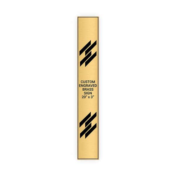 Vertical Engraved 20" x 3" Heavy Brass Signs