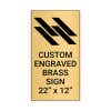 Vertical Engraved Heavy Brass Signs 22" x 12"