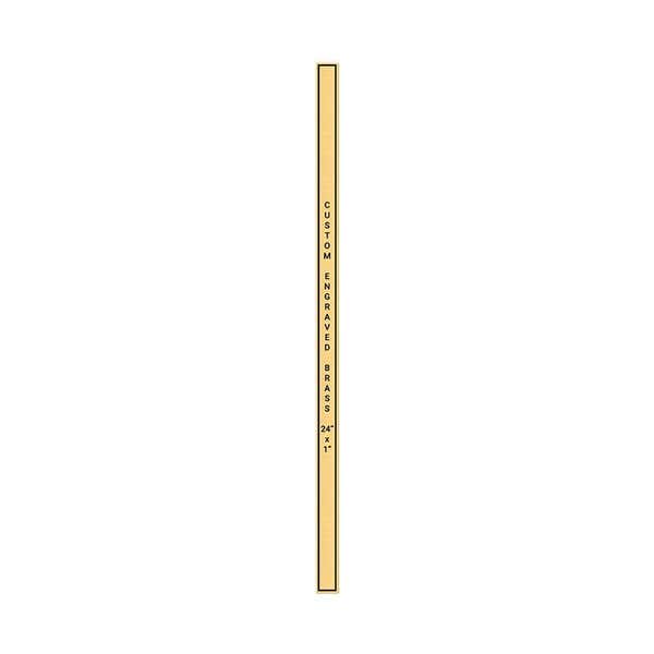 Vertical Engraved 24" x 1" Heavy Brass Signs 
