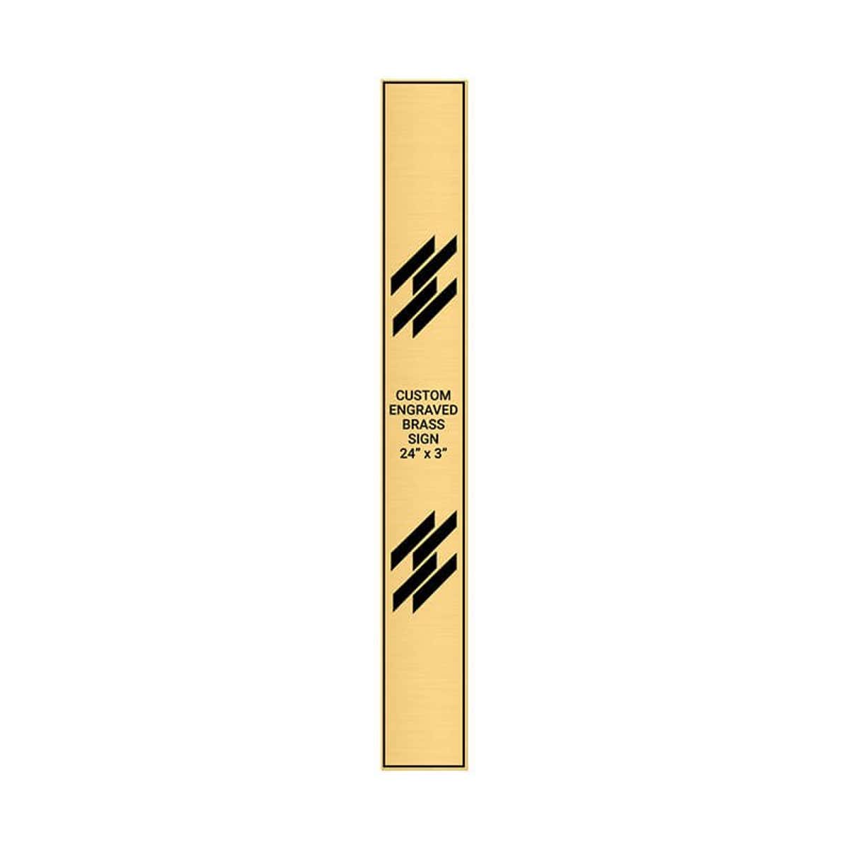 Vertical Engraved Heavy Brass Signs 24" x 3"