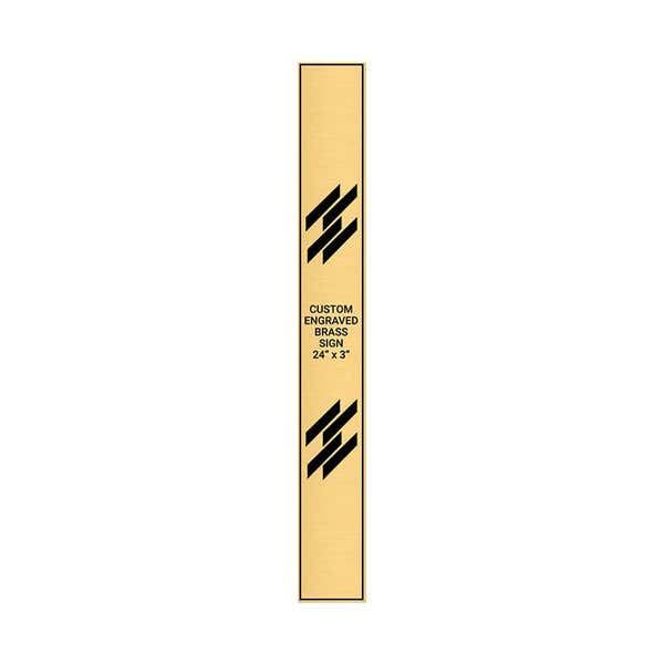 Vertical Engraved 24" x 3" Heavy Brass Signs 