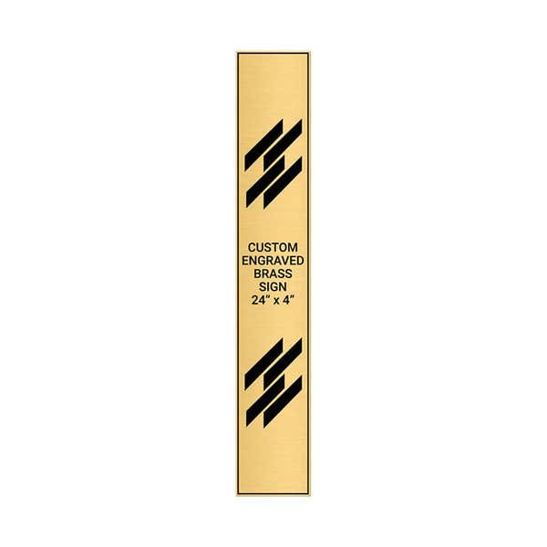 Vertical Engraved 24" x 4" Heavy Brass Signs 