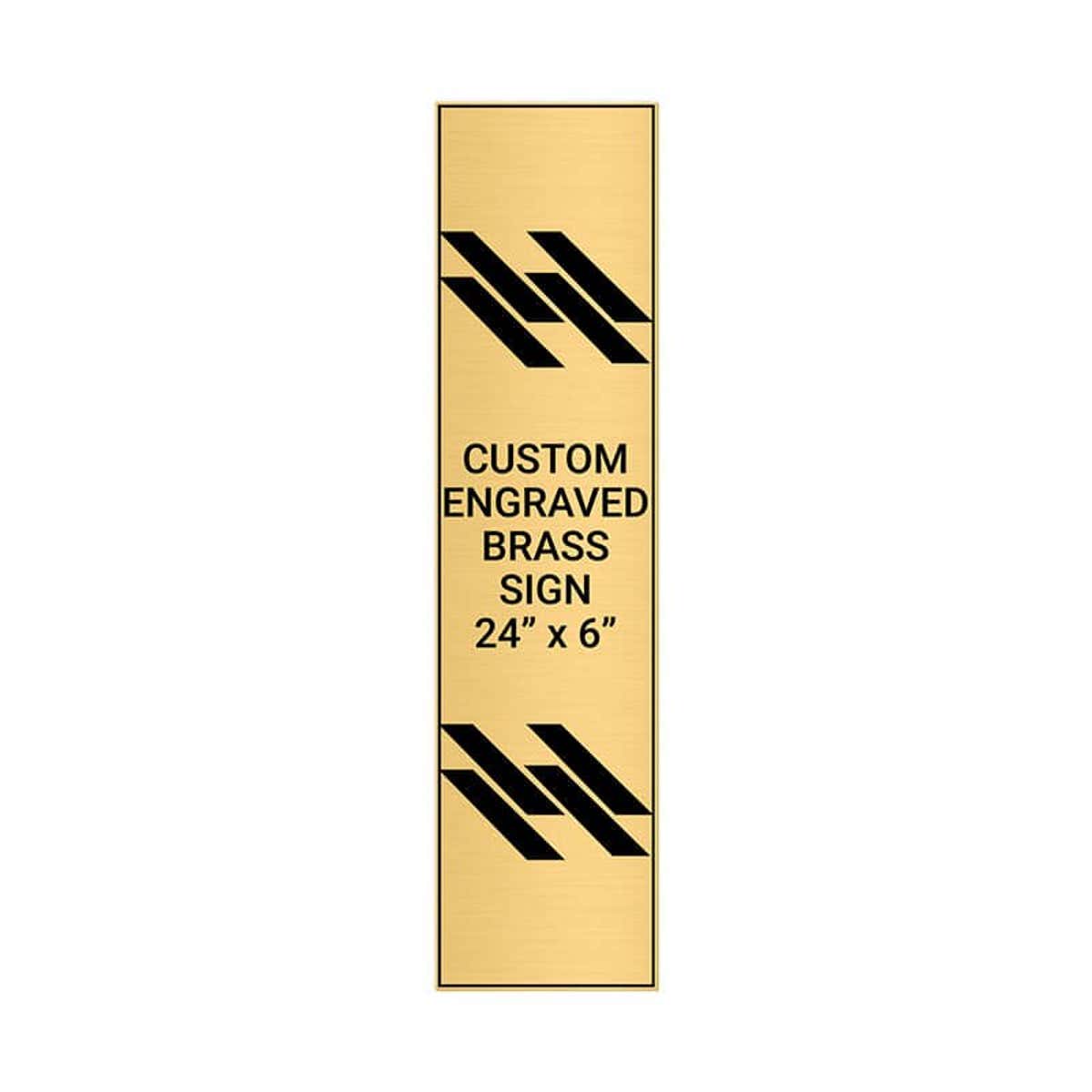 Vertical Engraved Heavy Brass Signs 24" x 6"